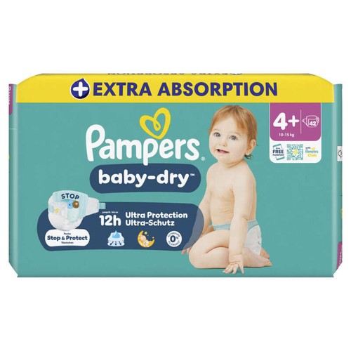 Pampers Baby-Dry Taille 4 - 10kg 15kg – x42 Couches