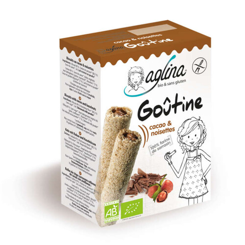 Aglina Goûtine Cacao & Noisette Sans Gluten Bio 125G