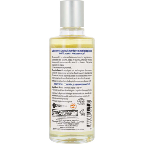 [Para] Natescience Beauté Natessance Huile de Ricin Bio 100ml