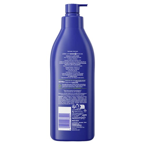 Nivea  Lait crème nourrissant peau très sèche  400ml
