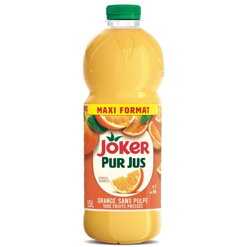 Joker Pur jus d'orange sans pulpe 1,5L