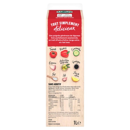 Alvalle Gazpacho Soupe Froide l'Original 1L