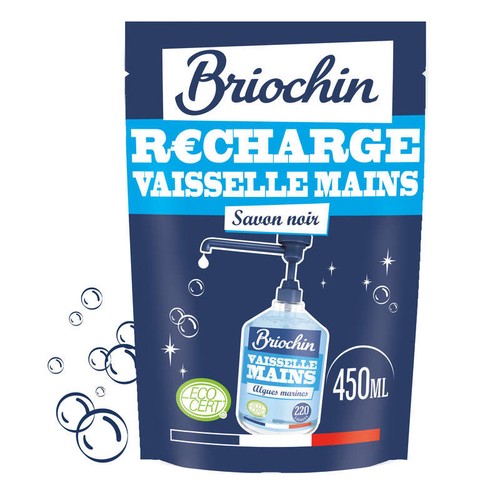 Briochin Recharge Liquide Vaisselle Mains au Savon Noir 500ml