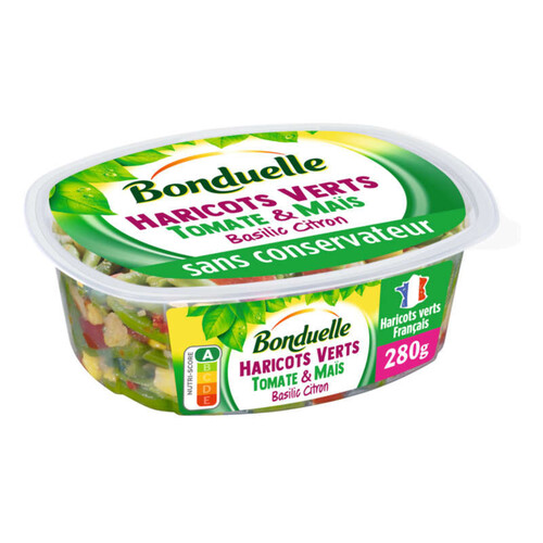 Bonduelle Haricots verts Tomates & Maïs Pointe de Basilic Citron 280g