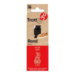 La Brosse Et Dupont Lacets Rods Noirs 60cm - 2 Paires
