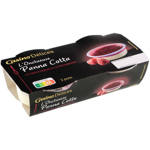 Casino Delices Panna cotta - Coulis de framboise - 2 pots - 2x120g