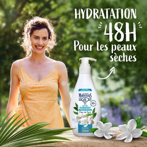 Le Petit Marseillais Lait hydratant Fleur de Tiare pour peaux sèches 250ml