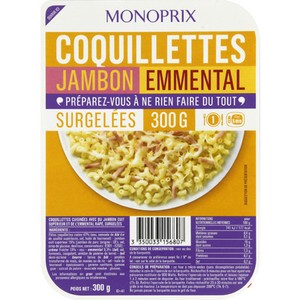Monoprix Coquillettes au jambon et emmental 300g