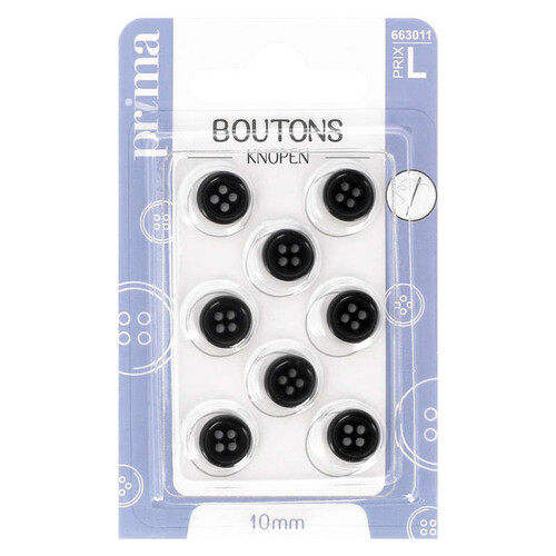 Prima Boutons Noir 10mm