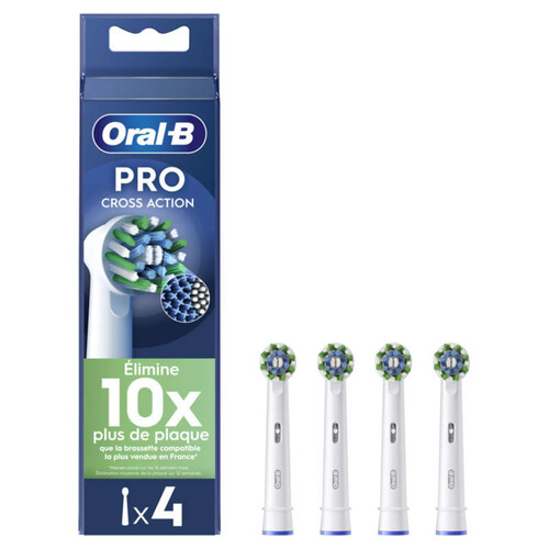 Oral-B Pro Brossettes Pour Brosse À Dents Cross Action x4