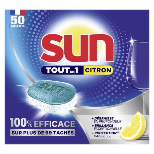 Sun Tablettes Lave-vaisselle Tout en 1 Citron x50