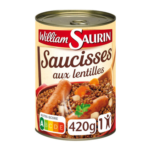 William Saurin Saucisses aux lentilles 420g