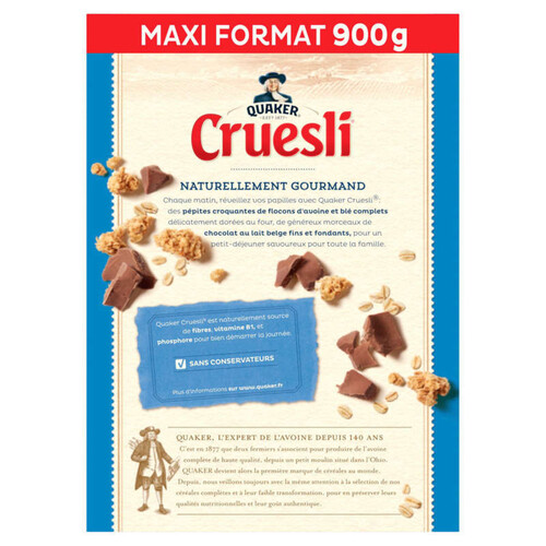 Quaker Cruesli Chocolat Au Lait 900G.