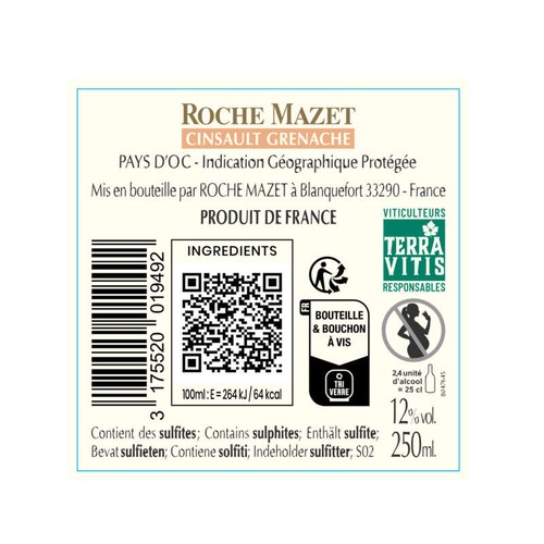Roche Mazet Grenache Cinsault 25cl