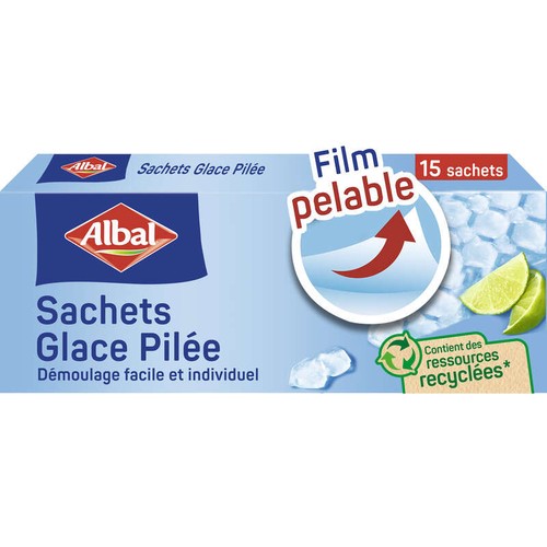 Albal sachets glace pilée x15