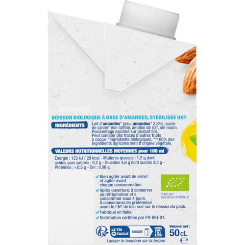 Bjorg Lait D'Amande Bio 50cl