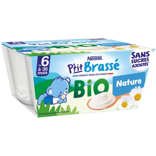 Nestlé P'Tit Brassé Nature Bio 4x90g