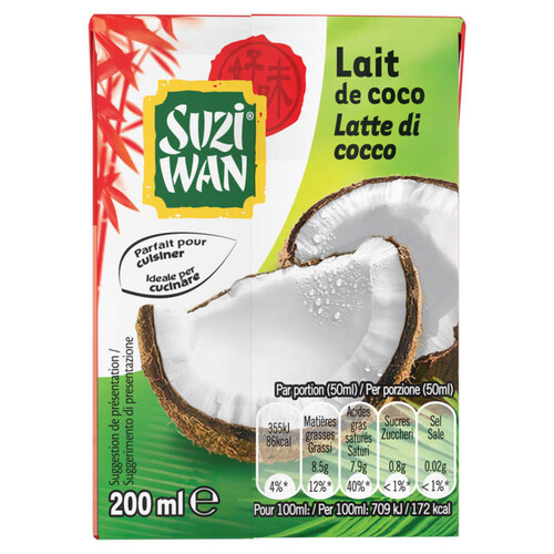 Suzi Wan Lait De Coco 200Ml