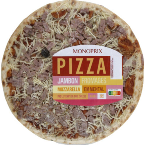 Monoprix pizza jambon fromages 450g