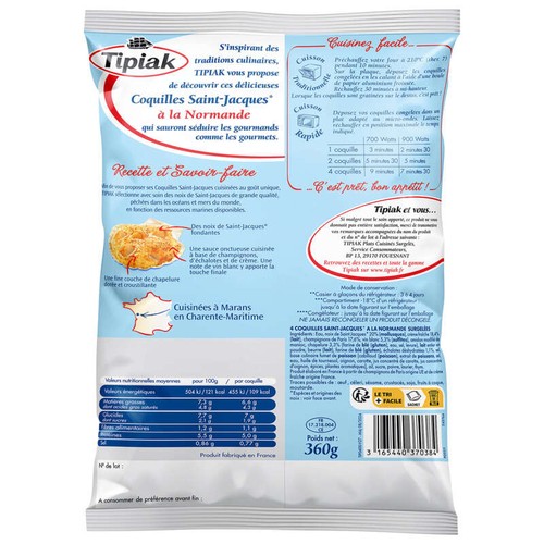 Tipiak Coquilles Saint-Jacques x4 90g