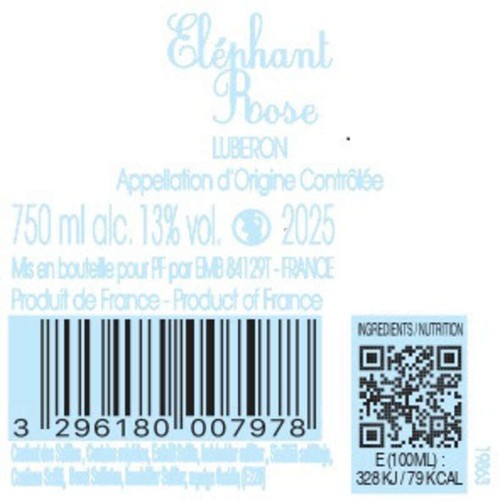 "Elephant " Les Animals Vallée du Rhône Luberon A.O.P. Rosé 75CL