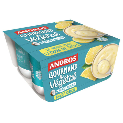 Andros végétale au lait de coco & Citron 4x100g