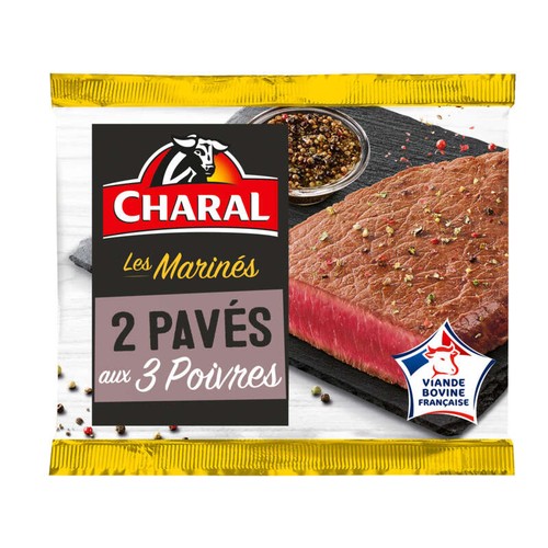 Charal Les Marinés Pave de Bœuf Tendre & Corsés aux 3 Poivres 2x130g