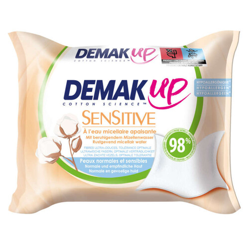 Demak'Up Lingettes À Démaquiller Sensitive Peaux Normales Et Sensibles X23