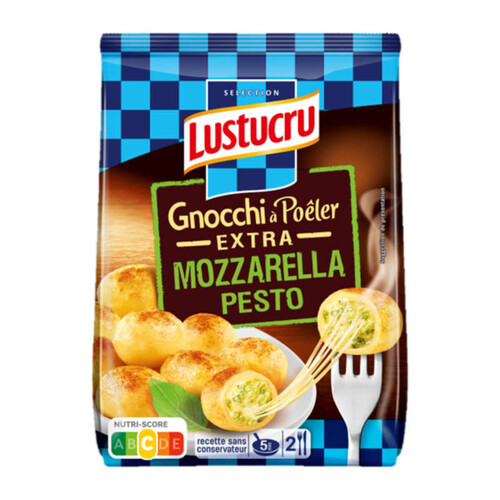 Lustucru Pâtes Fraîches Gnocchi à Poêler Pesto Mozzarella le sachet de 280g