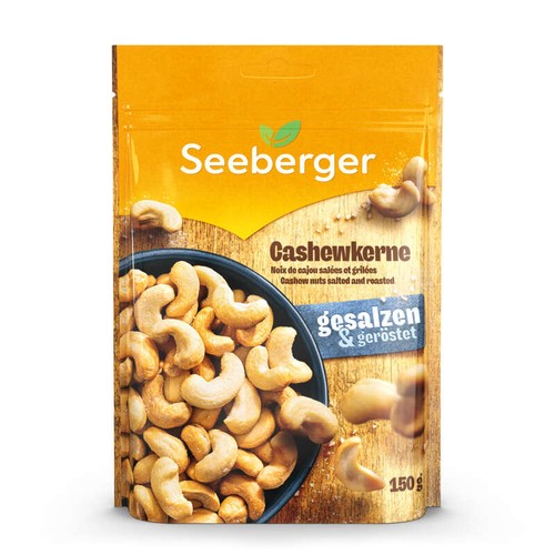 Seeberger Noix de cajou grillées et salées en sachet 150g