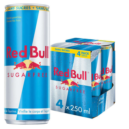 Red Bull boisson énergisante sans sucres le pack de 4x25cl