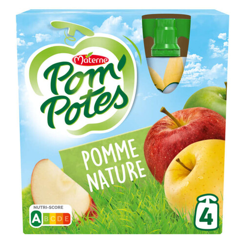 Pom'potes Compote de pomme Nature 4x90g