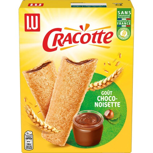 Lu Cracottes Biscottes fourrées Choco Noisette 216g