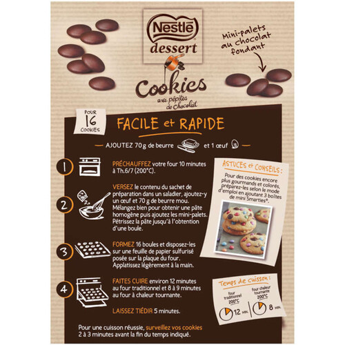 Nestle Dessert Préparation Pour Cookies Au Chocolat 351G