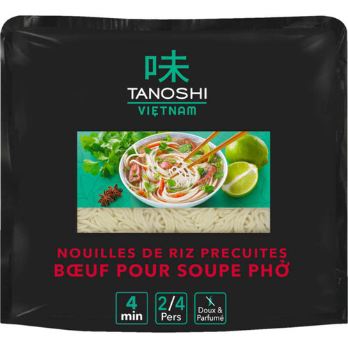 Tanoshi Nouilles de  Riz précuit Pho Bœuf 380g