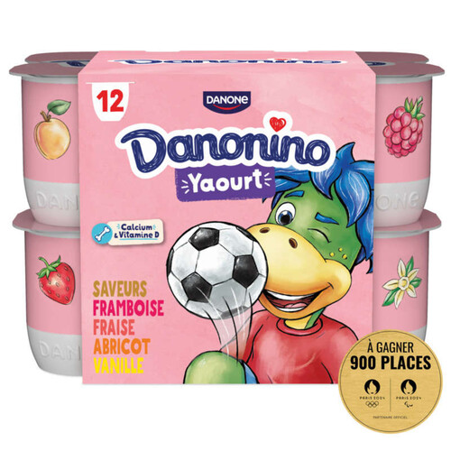 Danonino Yaourt aux Fruits Aromatisé avec paille 12x125g