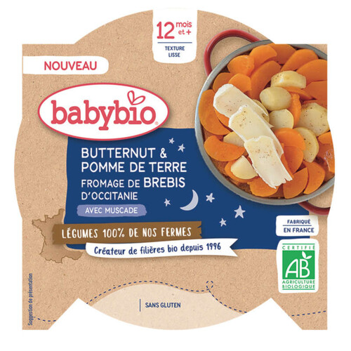 Babybio Assiette Butternut, Pommes de Terre, Fromage 230g