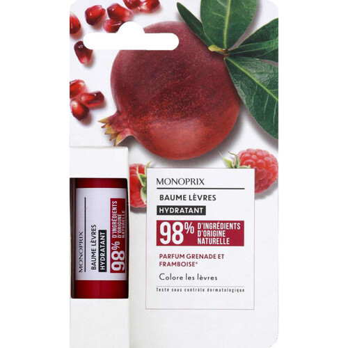 Monoprix baume lèvres fruits hydratant fruits rouges