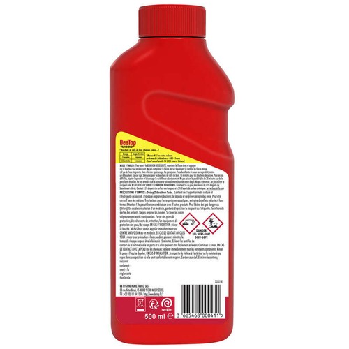 Destop Déboucheur Gel Turbo 5 min Javel - 2 doses - 500ml