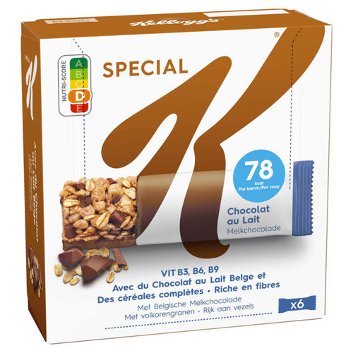 Kellogg's Barres Céréales Special K Chocolat au lait 6x20g