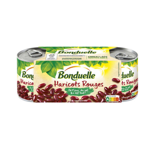 Bonduelle Haricots rouges Jus Nature 3x125g