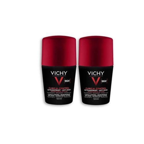 Vichy Homme Clinical Control Déodorant Antitranspirant Anti-Odeur 96H Roll-On 2x50ml