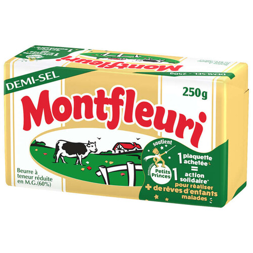 Montfleuri beurre demi-sel allégé 60%mg plaquette 250g