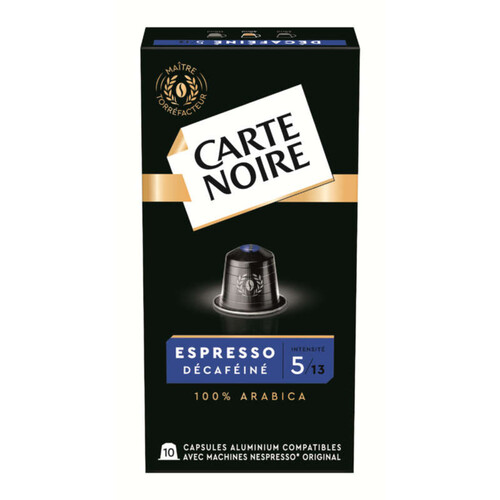 Carte noire 10 capsules alu espresso décaféiné n°5 - 57g