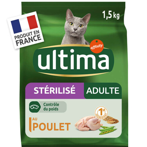 Ultima Croquettes Au Poulet & Orge Pour Chat Stérilisé Adulte 1,5Kg