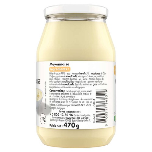 Tous les jours Mayonnaise 475g