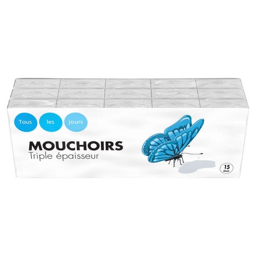 Tous Les jours Mouchoirs triple épaisseur x15