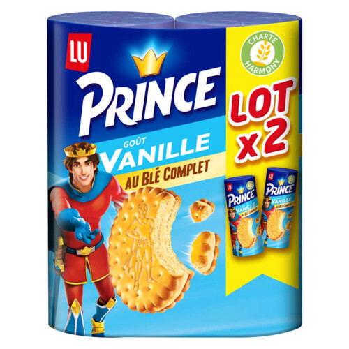 Lu Prince Biscuits fourrés à la Vanille Blé Complet 2x300g