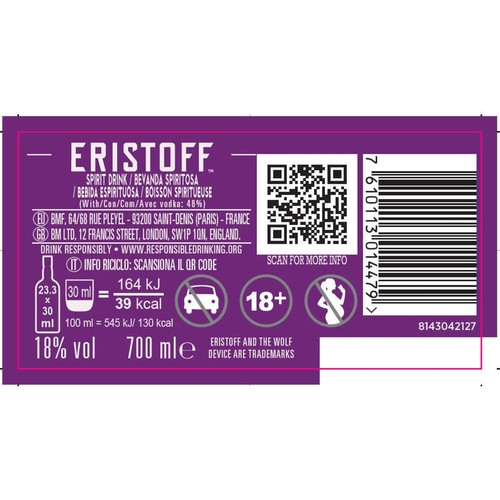 Eristoff Boisson à base de Vodka & Passion 70cl