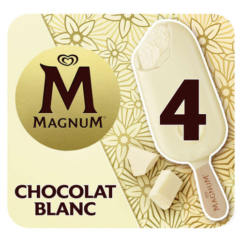 Magnum Glace Bâtonnet Chocolat Blanc 4x100ml